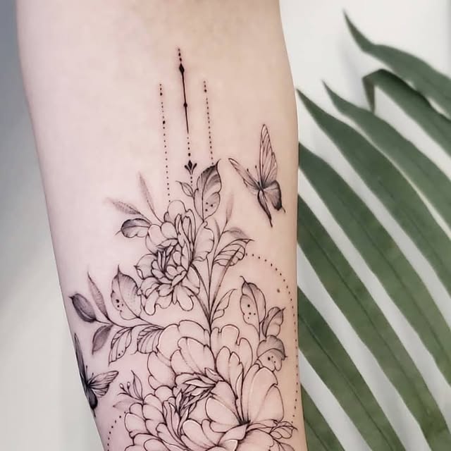 Fine-line body tattoo