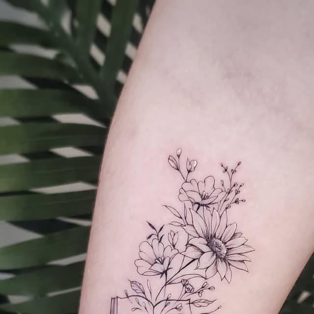 Fine-line body tattoo